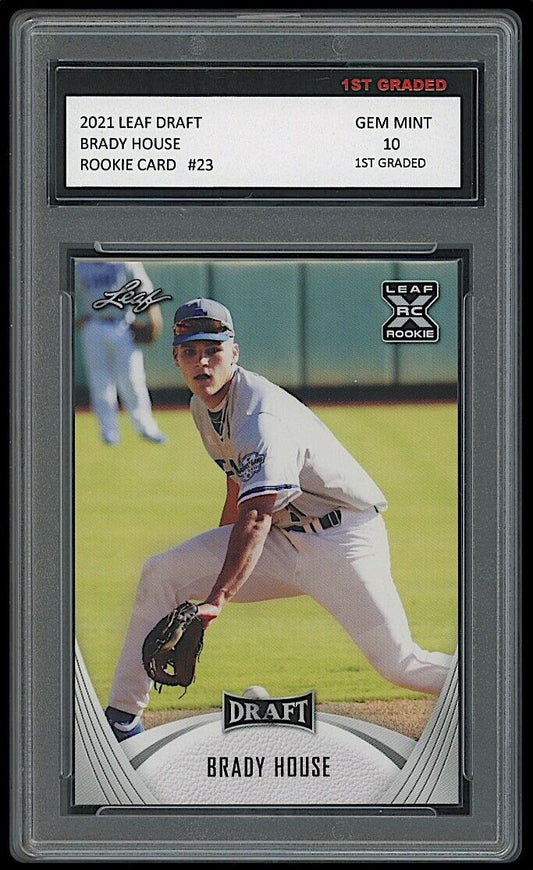 Brady House 2021 Leaf Draft Baseball #23 Rookie Card (Gem Mint 10)