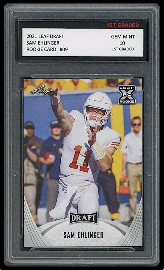 Sam Ehlinger 2021 Leaf Draft Rookie Card #09 (Gem Mint 10)