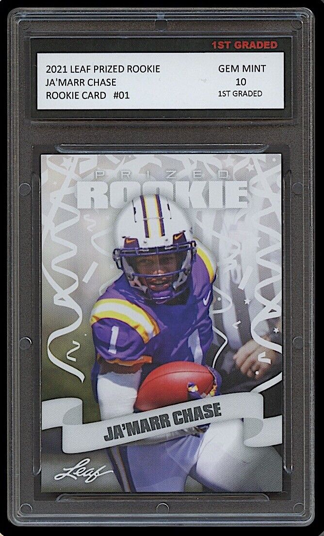 Ja'Marr Chase 2021 Leaf Prized Rookie Card #01 (Gem Mint 10)