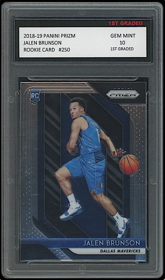Jalen Brunson 2018-19 Panini Prizm #250 Rookie Card graded 10 by 1st Graded