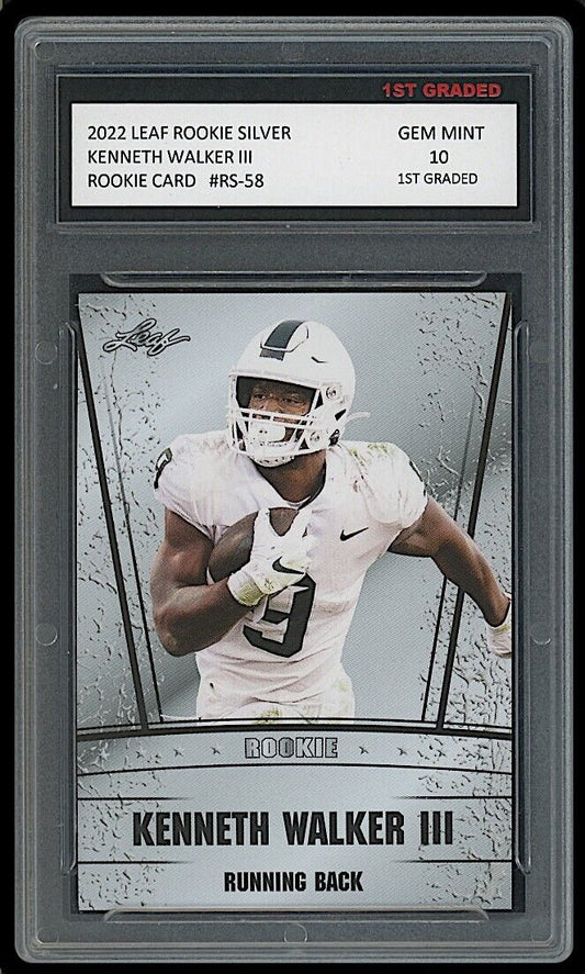 Kenneth Walker III 2022 Leaf Silver Rookie Card #RS-58 (Gem Mint 10)