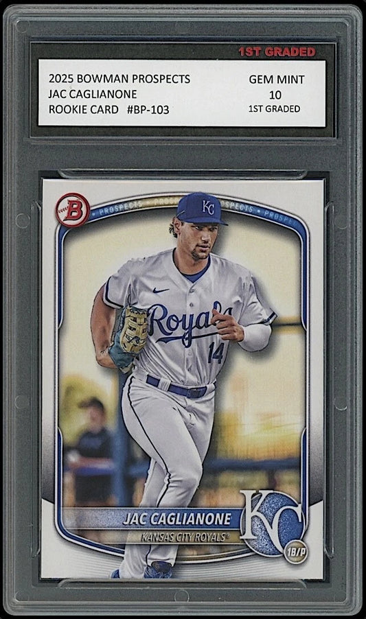 Jac Caglianone 2025 Bowman Prospects #BP-103 Rookie Card graded 10 by 1st Graded