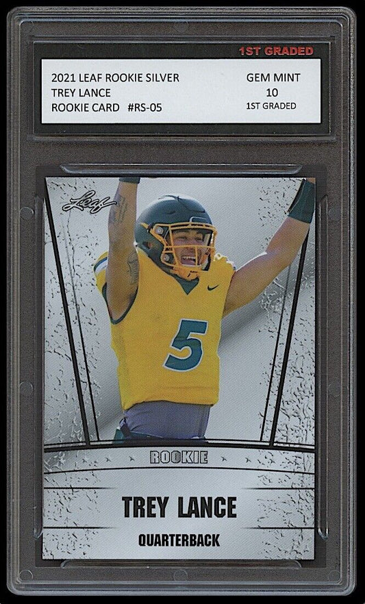 Trey Lance 2021 Leaf Rookie Silver Rookie Card #RS-05 (Gem Mint 10)
