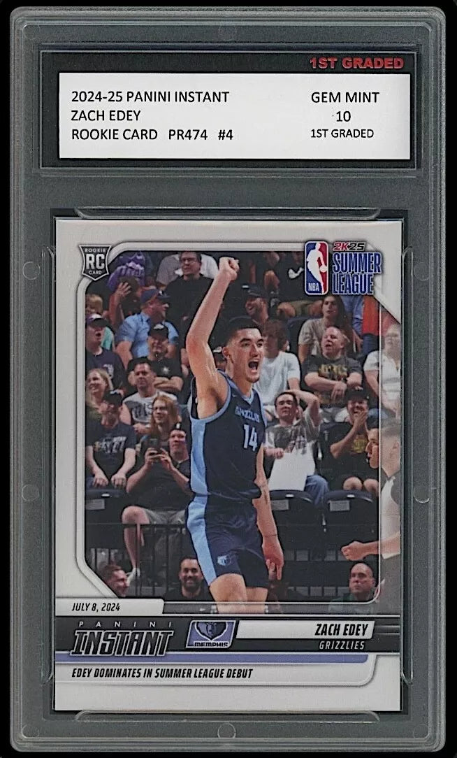 Zach Edey 2024 Panini Instant 1st Graded 10 NBA Rookie Card RC Grizzlies #4