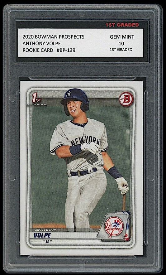Anthony Volpe 2020 Bowman Prospects Topps Rookie Card Yankees #BP-139 (Gem Mint 10)