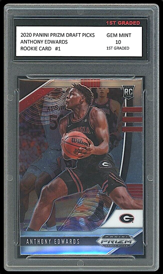 Anthony Edwards 2020 Panini Prizm Draft Picks #1 Rookie Card graded 10 by 1st Graded