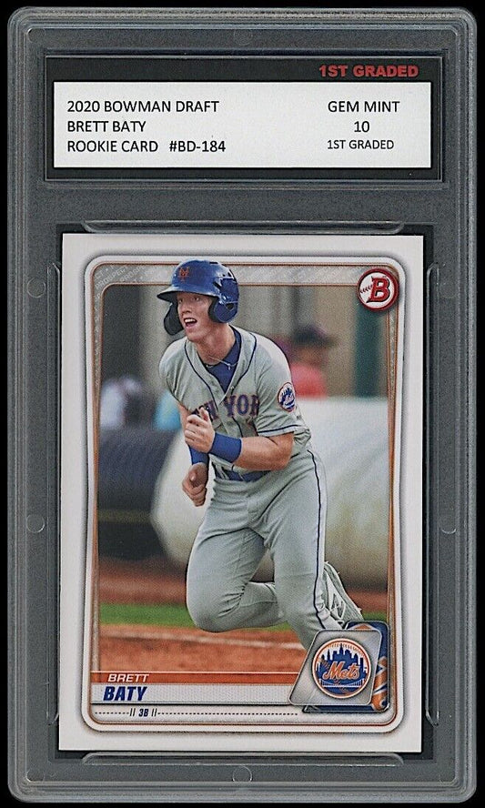 Brett Baty 2020 Bowman Draft Topps Rookie Card #BD-184 (Gem Mint)