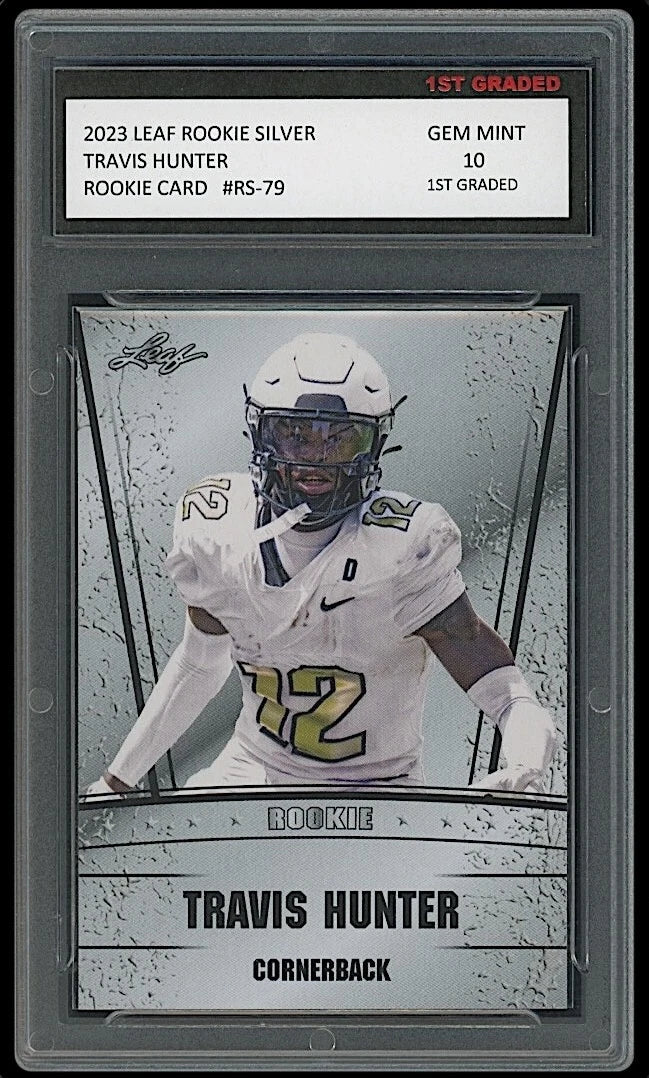 Travis Hunter 2023 Leaf Draft Silver #RS-79 Rookie Card graded 10 by 1st Graded