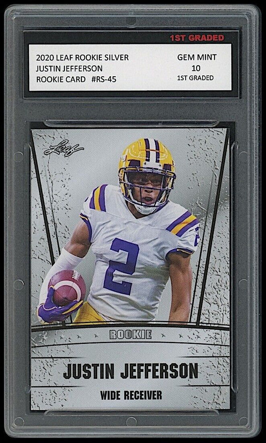 Justin Jefferson 2020 Leaf Rookie Silver Rookie Card #RS-45 (Gem Mint 10)