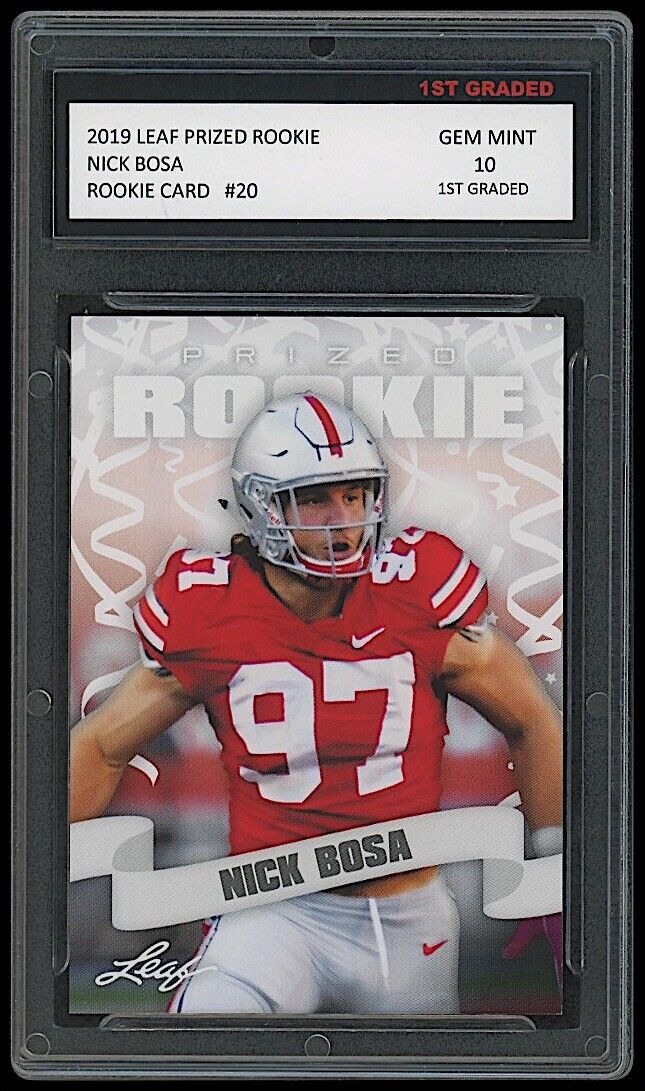 Nick Bosa 2019 Leaf Prized Rookie Card #20 (Gem Mint 10)