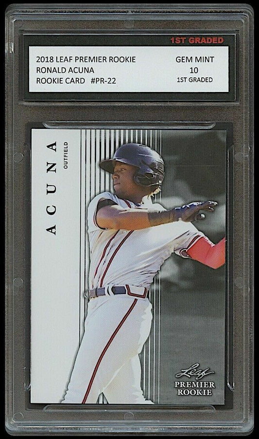 Ronald Acuna Jr. 2018 Leaf Premier Rookie Card #PR-22 (Gem Mint 10)