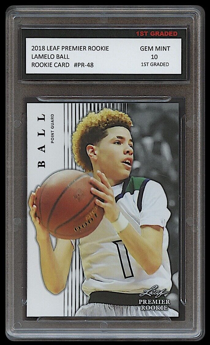 graded rookie cards LaMelo Ball 2018 Leaf Premier Rookie Card #PR-29 (Gem Mint 10)