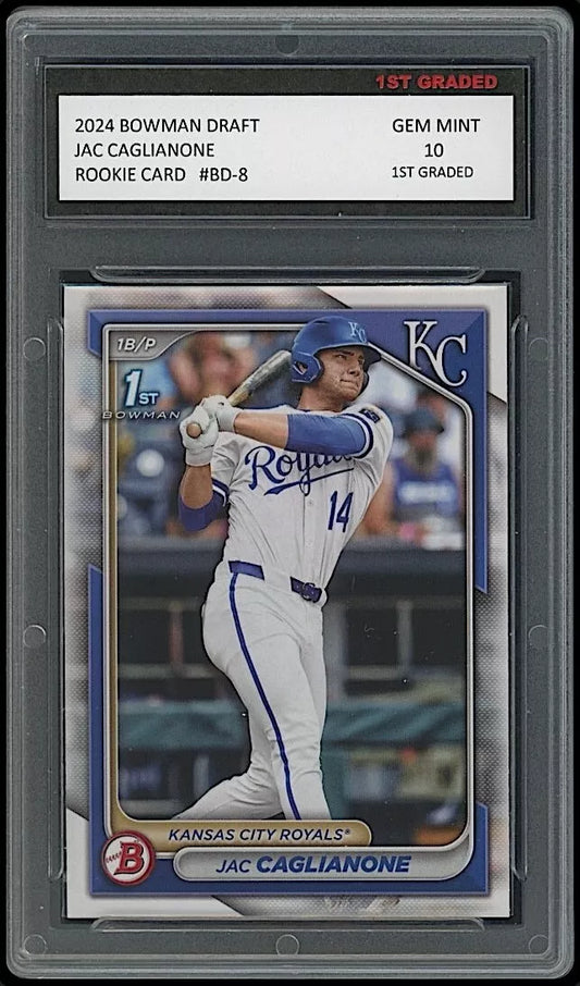Jac Caglianone 2024 Bowman Draft #BD-8 Rookie Card graded 10 by 1st Graded