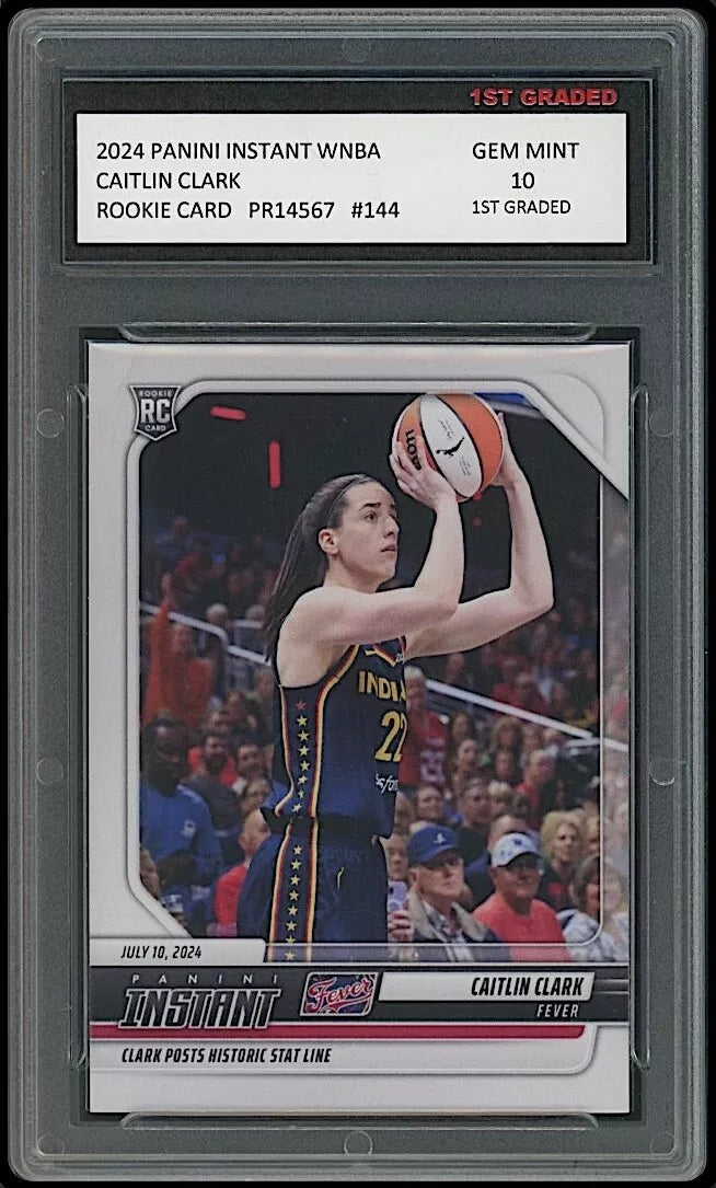 Caitlin Clark 2024 Panini Instant WNBA 10 Rookie Card #144 Fever/Iowa