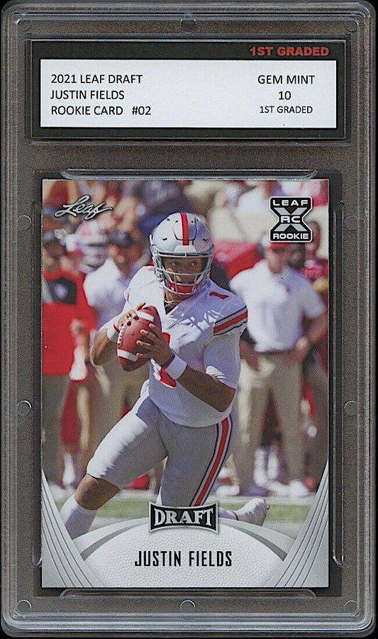 Justin Fields 2021 Leaf Draft Rookie Card #02 (Gem Mint 10)