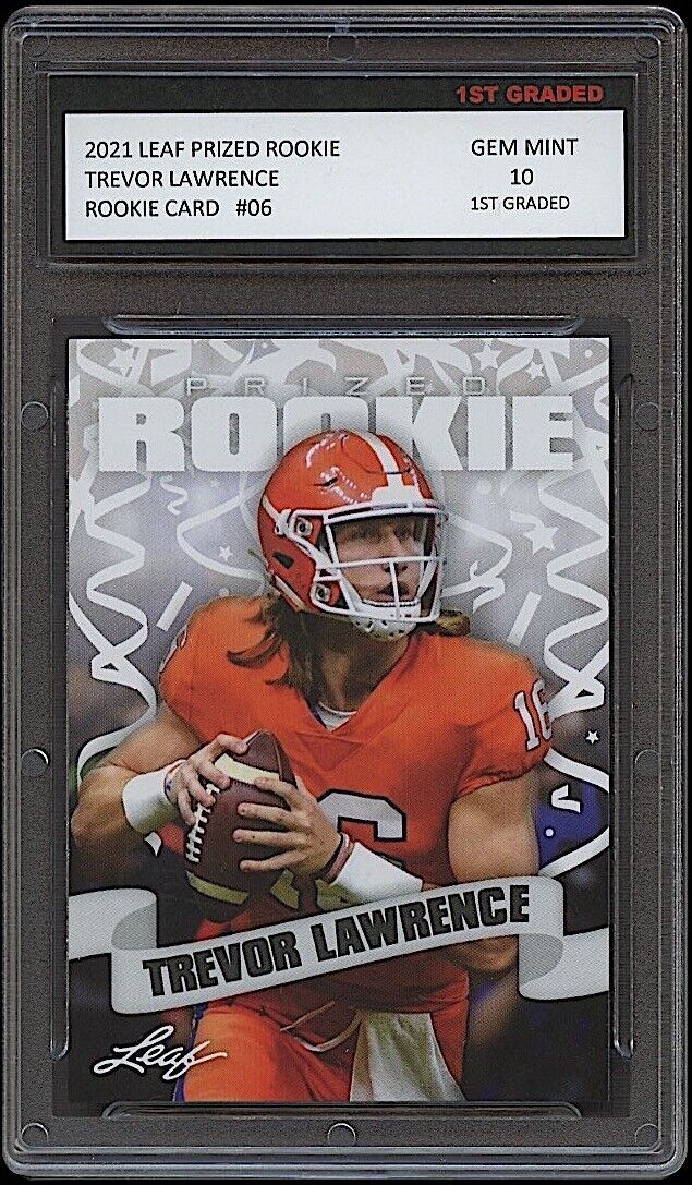 Mac Jones 2021 Leaf Prized Rookie Card #07 – Graded 10 By 1st Graded – Alabama / Patriots, NCAA/NFL
