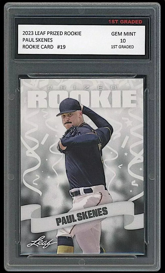 Paul Skenes 2023 Leaf Prized #RC-11 Rookie Card graded 10 by 1st Graded