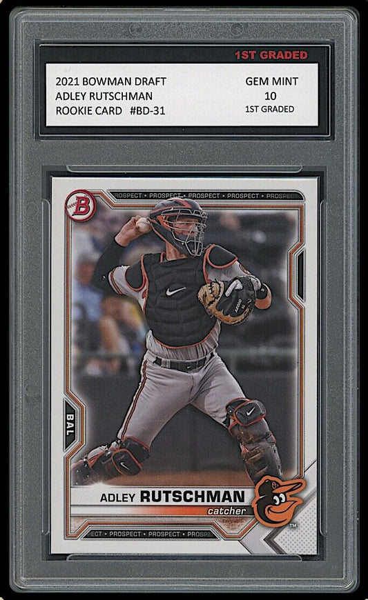 Adley Rutschman 2021 Bowman Draft Topps Rookie Card (Gem Mint 10)