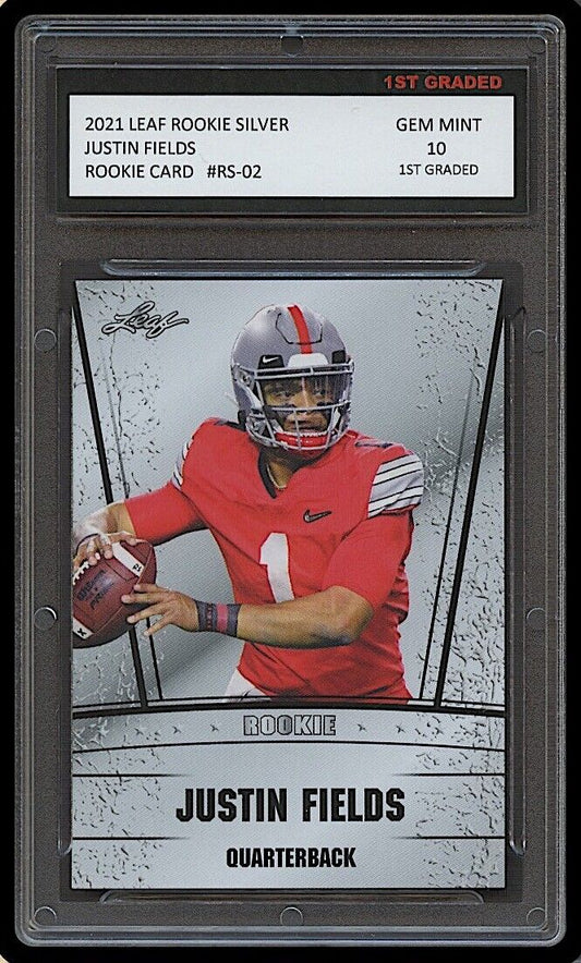 Justin Fields 2021 Leaf Rookie Silver Rookie Card #RS-02 (Gem Mint 10)
