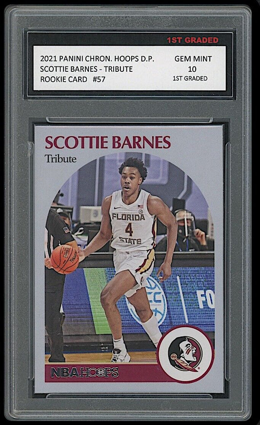 Scottie Barnes 2021 Panini Chronicles DP Hoops Tribute Rookie Card #57 (Gem Mint 10)