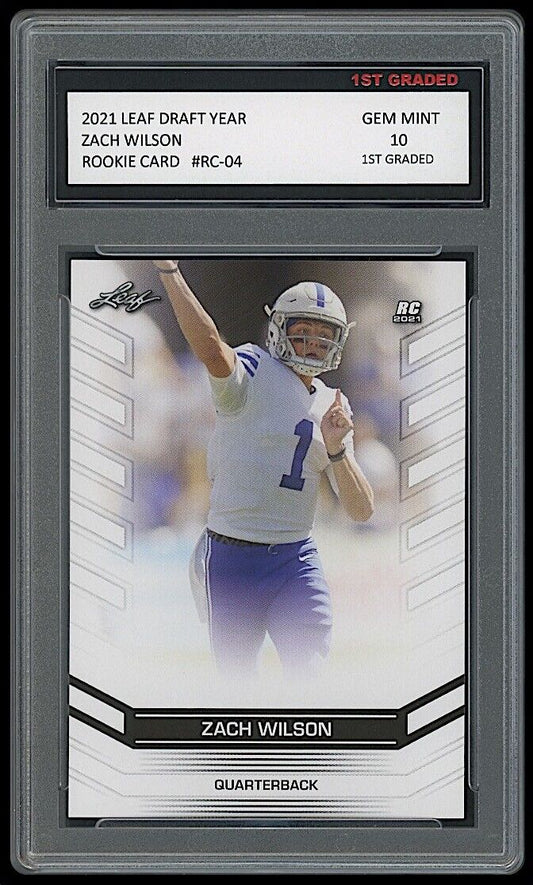 Zach Wilson 2021 Leaf Draft Year Rookie Card #RC-04 (Gem Mint 10)