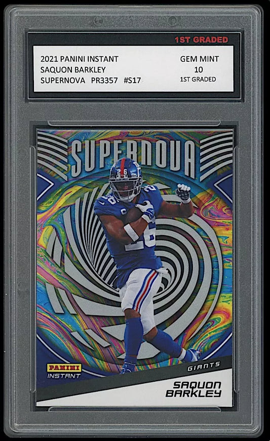 Saquon Barkley 2021 Panini Instant Supernova #S17 graded 10 by 1st Graded