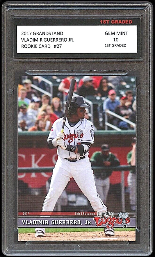 Vladimir Guerrero Jr. 2017 Grandstand #27 Lugnuts Rookie Card 1st Graded 10 Toronto Blue Jays