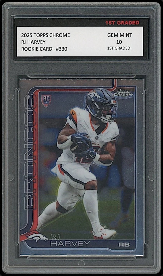 2025 Topps Chrome - RJ Harvey #330 (RC) GEM MINT 10