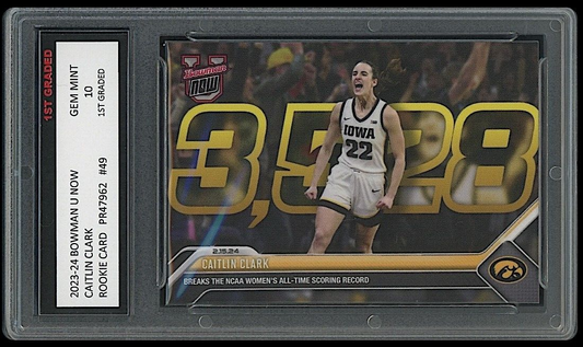 Caitlin Clark 2023-24 Bowman U Now (Topps) Rookie Card #49 (Gem Mint 10)