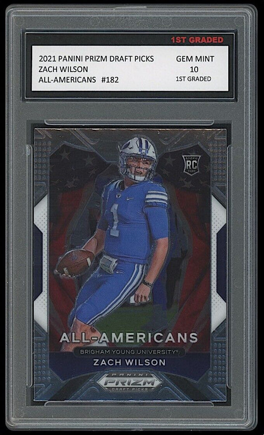 Zach Wilson 2021 Panini Prizm All-Americans #182 Rookie Card (Gem Mint 10)