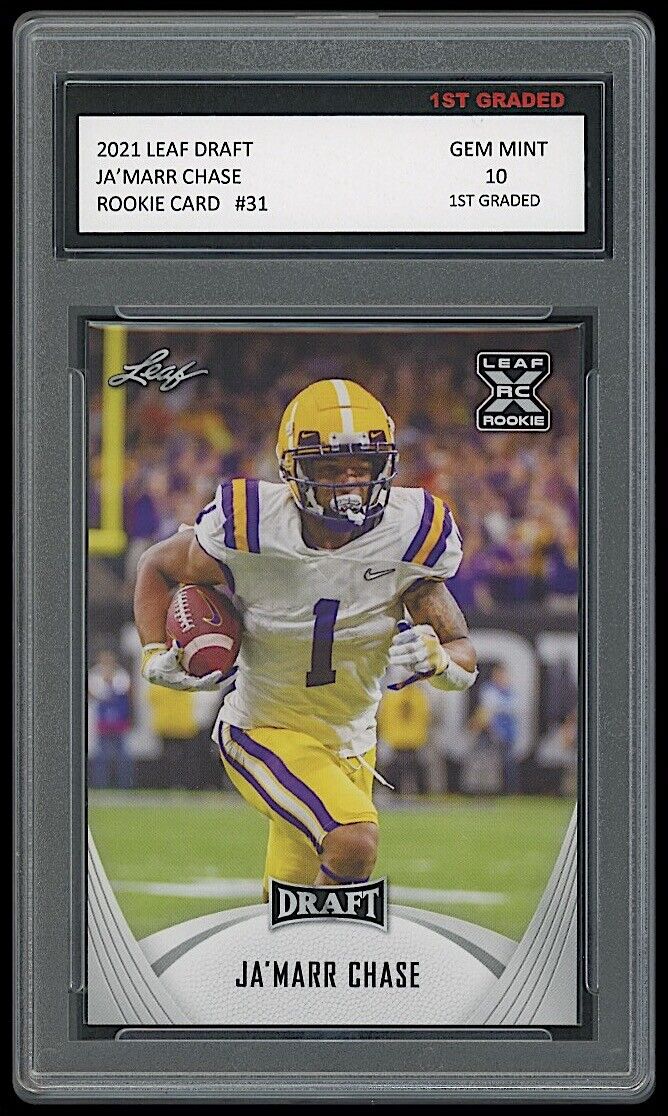 Ja'Marr Chase 2021 Leaf Draft Rookie Card #31 (Gem Mint 10)