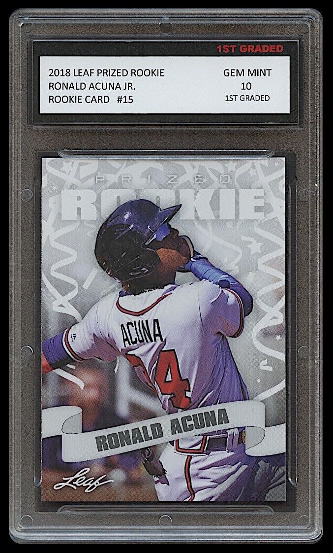 Ronald Acuna Jr. 2018 Leaf Prized Rookie Card #15 (Gem Mint 10)