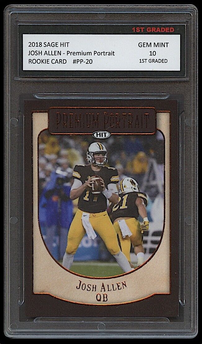 Josh Allen 2018 Sage Hit Premium Portrait Rookie Card #PP-20 (Gem Mint 10)