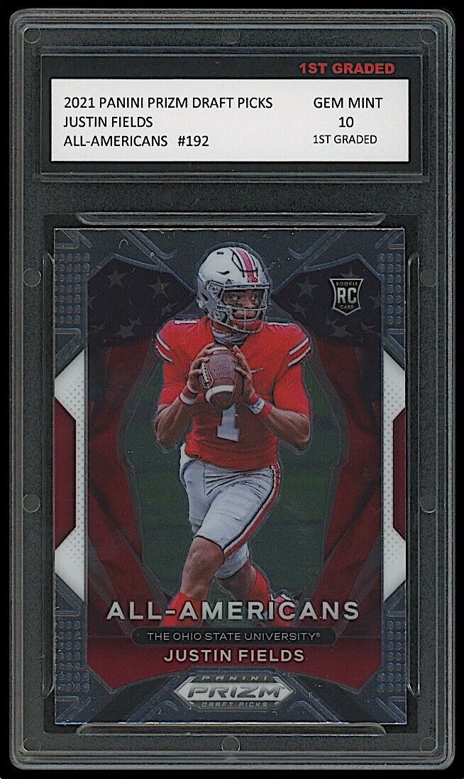 Justin Fields 2021 Panini Prizm All-Americans Rookie Card #192 (Gem Mint 10)