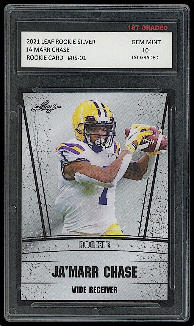 Ja'Marr Chase 2021 Leaf Silver Rookie Card #RS-01 (Gem Mint 10)