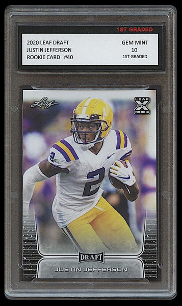 Justin Jefferson 2020 Leaf Draft Rookie Card #40 (Gem Mint 10) – 1st Graded